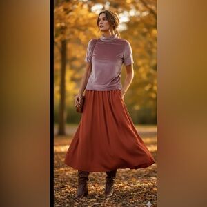 Anthropologie Krisha Velvet Mock Neck Pink Top Size S